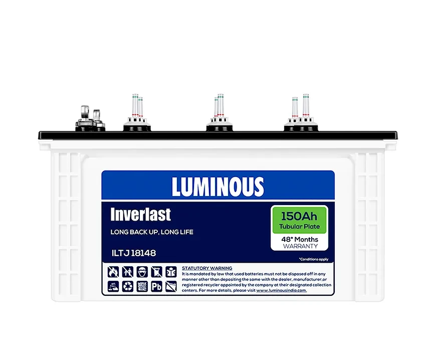 Luminous Inverlast ILTJ18148 150 Ah Tall Jumbo Inverter Battery for Home, Office & Shops
