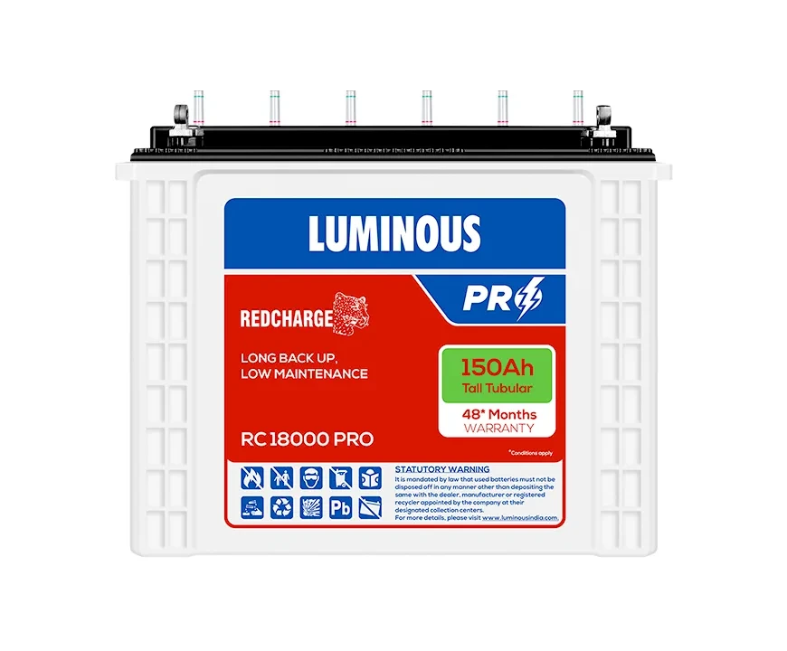 Luminous Red Charge RC 18000 Pro 150 Ah 12V Inverter Battery, 48 Months Warranty
